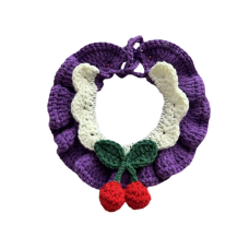 Cherries on Purple Puff Collar